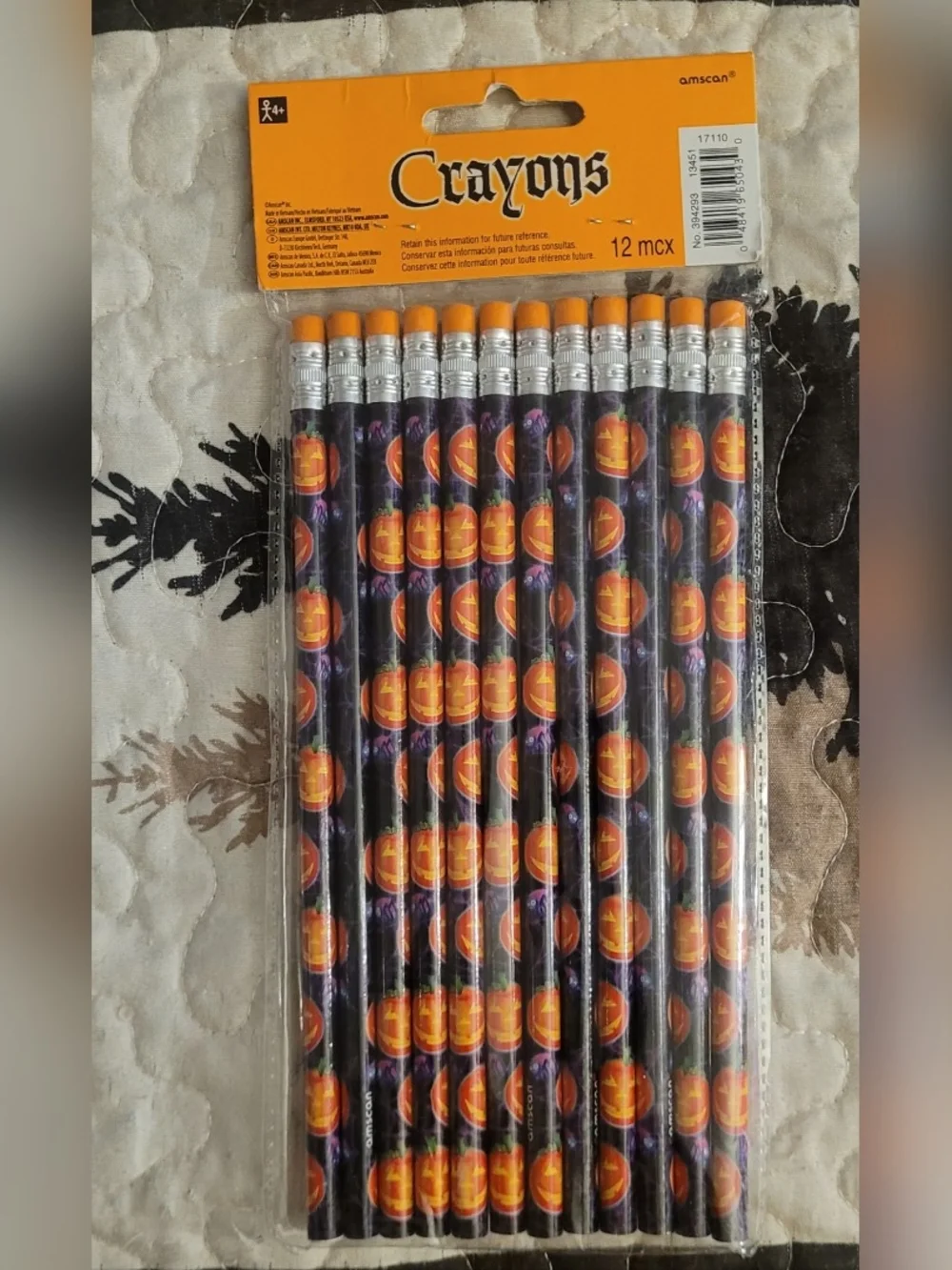 Halloween Pumpkin Pencils - Orange & Black - Unbranded (12 Pack)